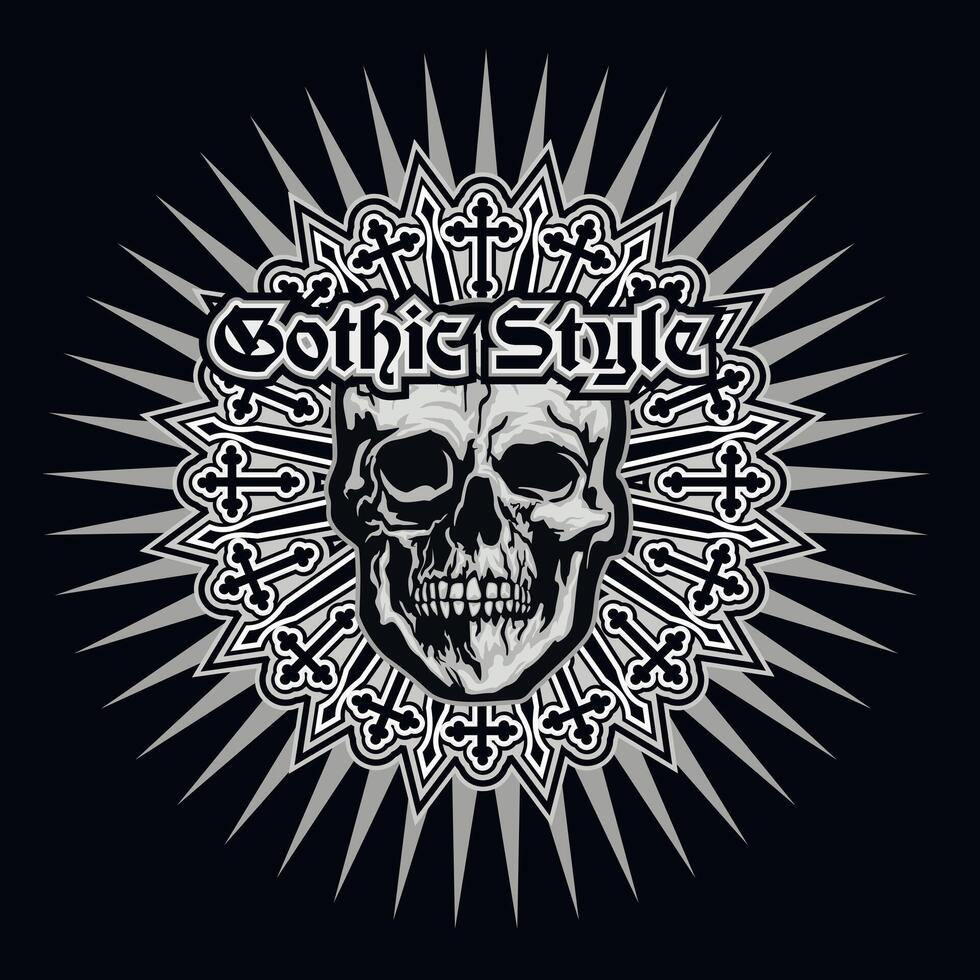 Gothic sign with skull vector