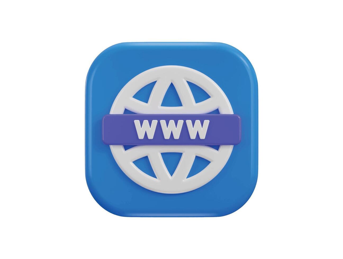 world wide web search browser icon 3d rendering illustration vector