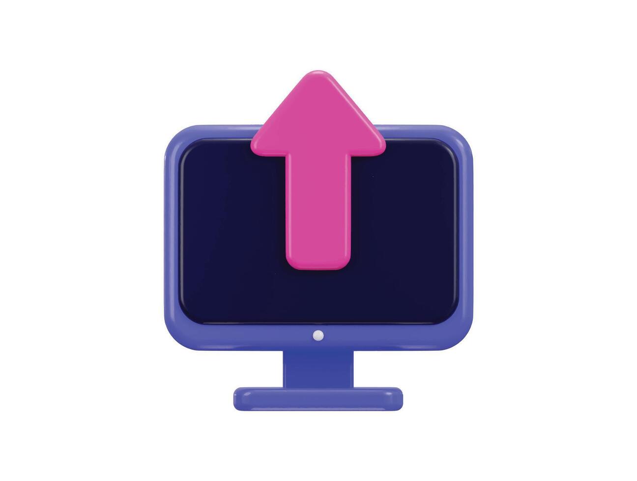 computadora monitor pantalla con subir flecha icono 3d representación ilustración vector