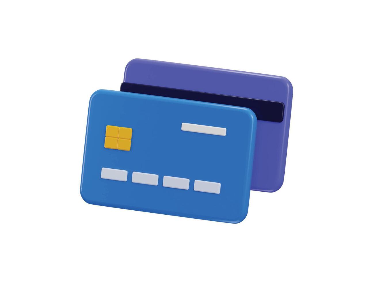 3D credit card icon on send financial payment for online shopping, online payment credit card icon on online bank icon 3d render vector