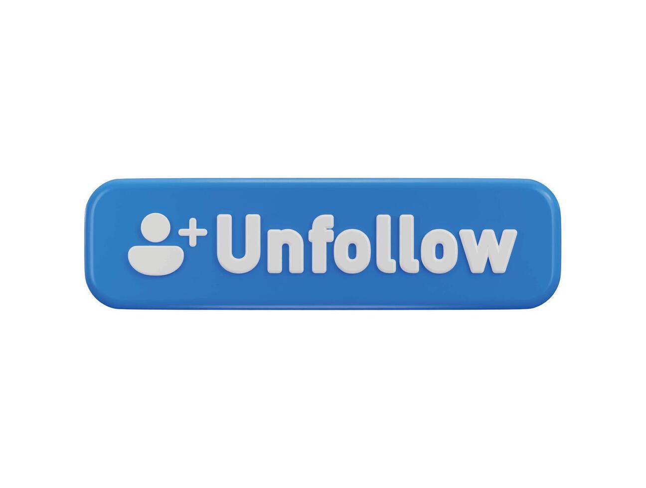3d social media unfollow button icon illustration vector