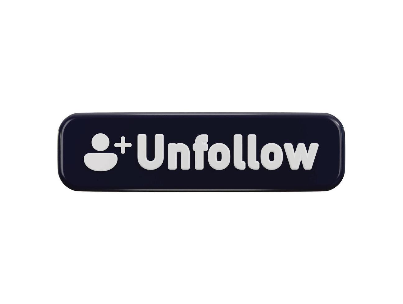 3d social media unfollow button icon illustration vector
