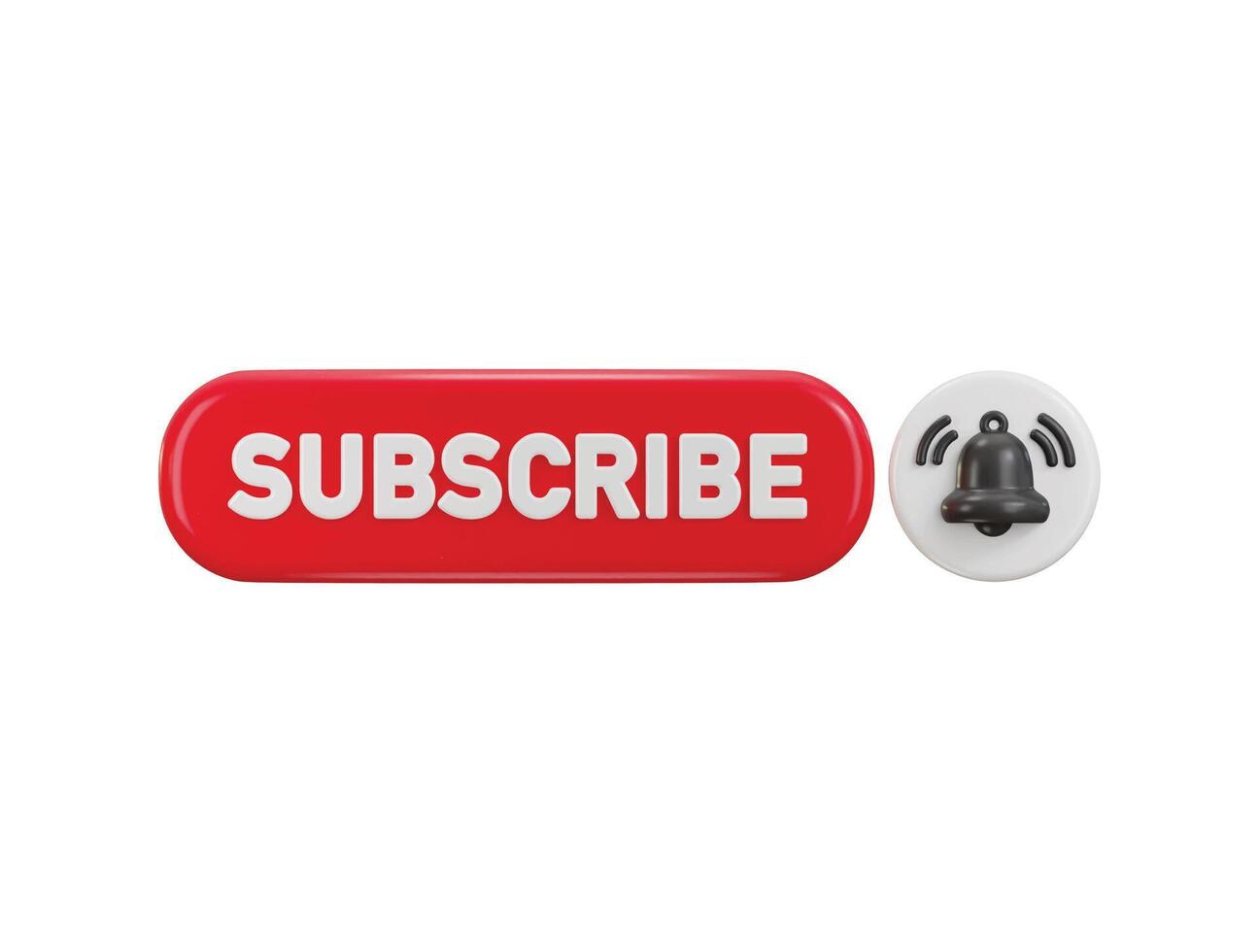 Subscribe button with bell notification icon 3d render concept of click on subscribe channel icon illustration vector