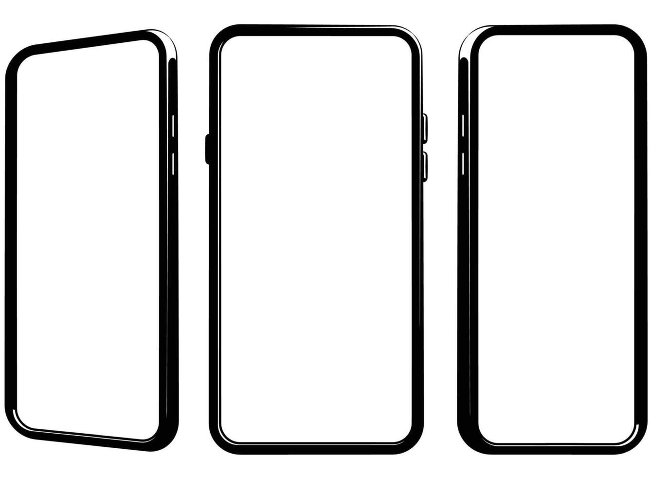 Silhouette Smartphone Front View Mockup Template vector