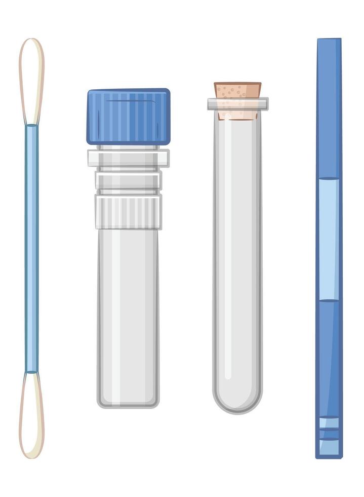 Medical Kits Swab Testing Laboratory Samples vector