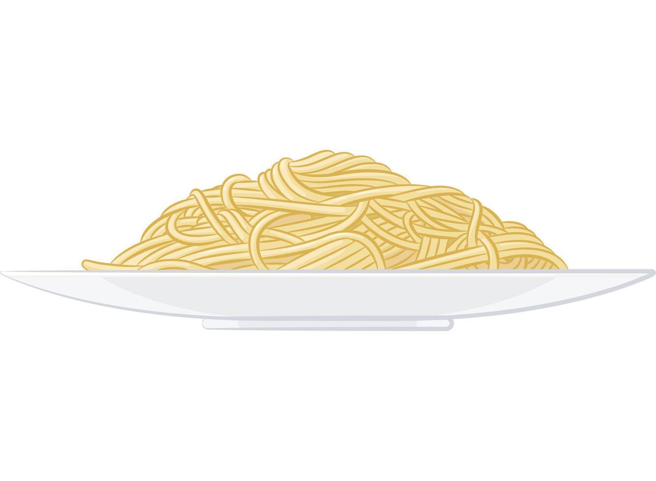Spaghetti Plate Pasta Meal Side View vector
