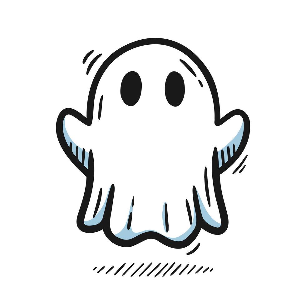 Ghost logo icon. Simple illustration of a ghost isolated on a white background. Perfect for spooky designs themes, and haunted concepts vector