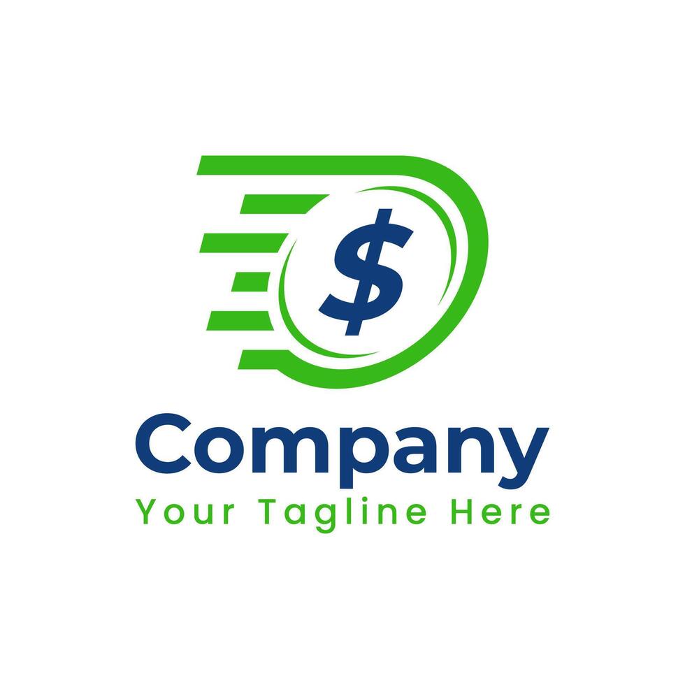Fast Money Quick Transfer Payment Logo Icon isolated white background vector