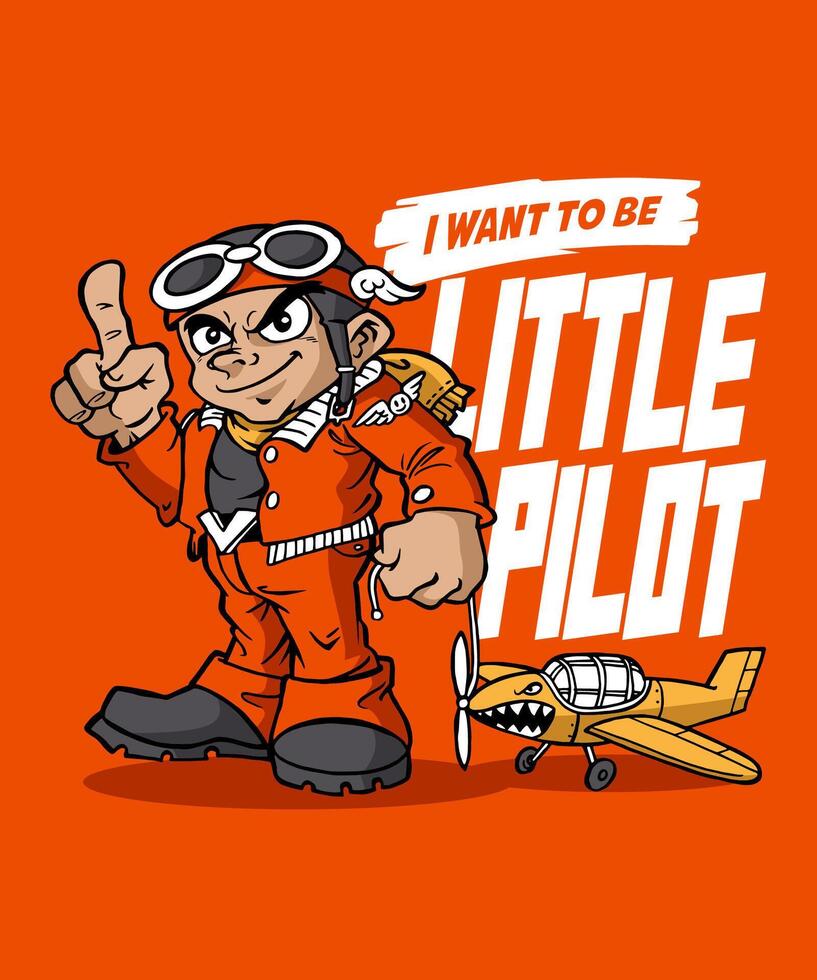 I Want To Be Little Pilot vector