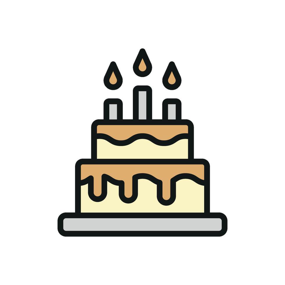 A birth cake food icon with a sleek and modern design concept in a simple style vector