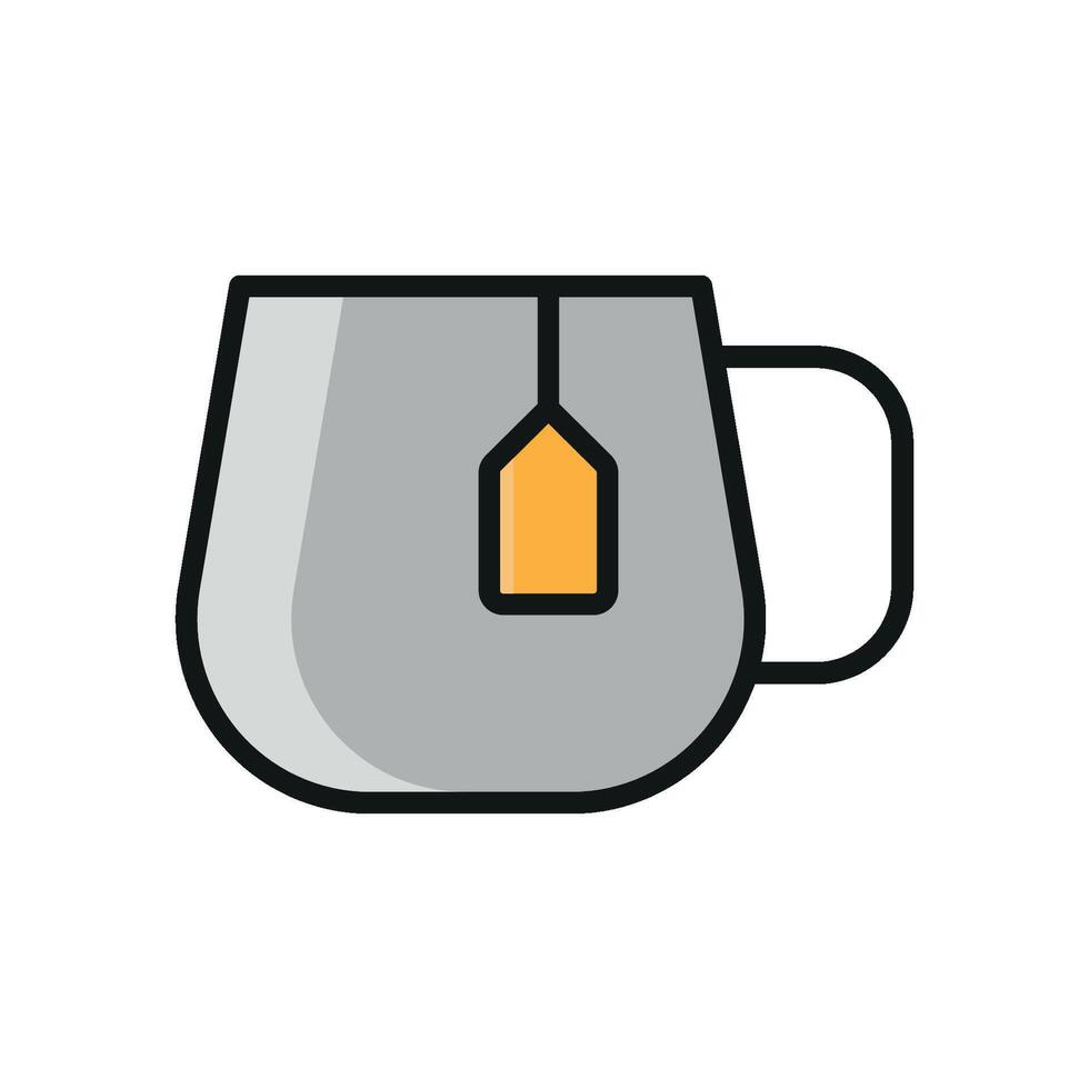A tea mug icon with a sleek and modern design concept in a simple style vector