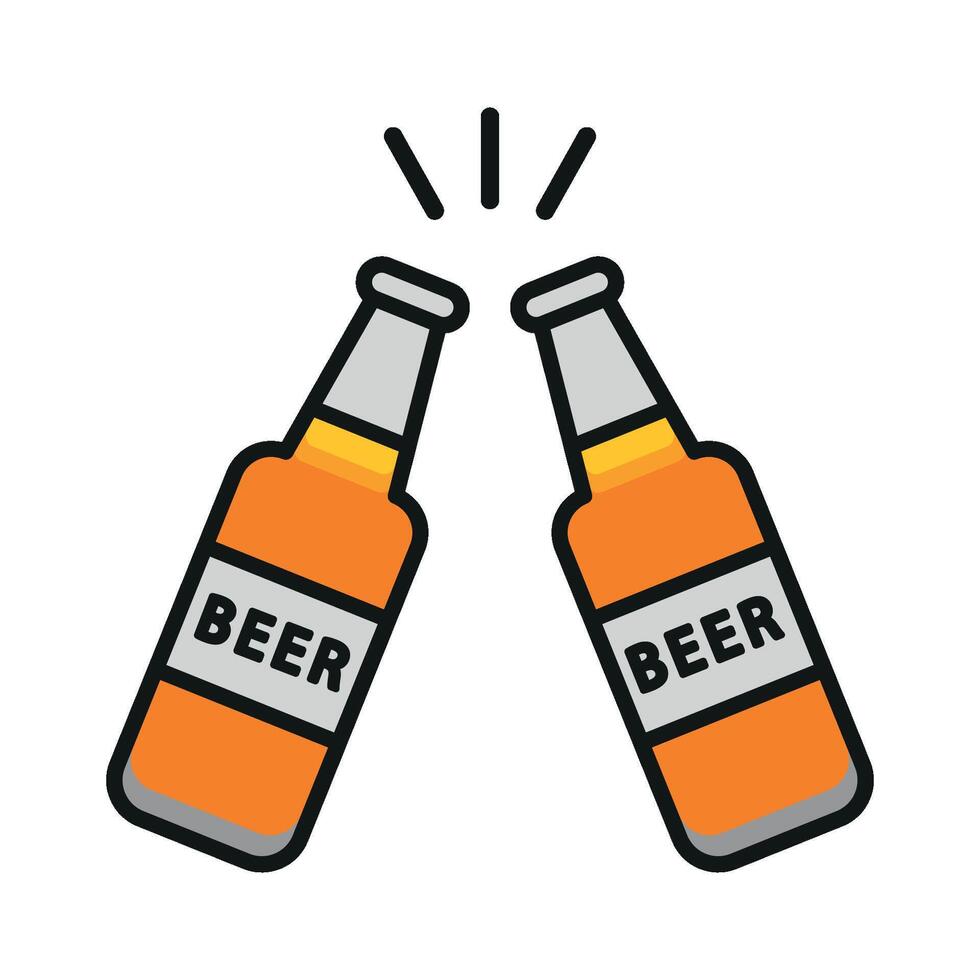 A Beer bottle drink icon with a sleek and modern design concept in a simple style vector