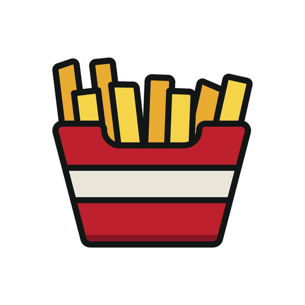 A Fried fries food icon with a sleek and modern design concept in a simple style vector
