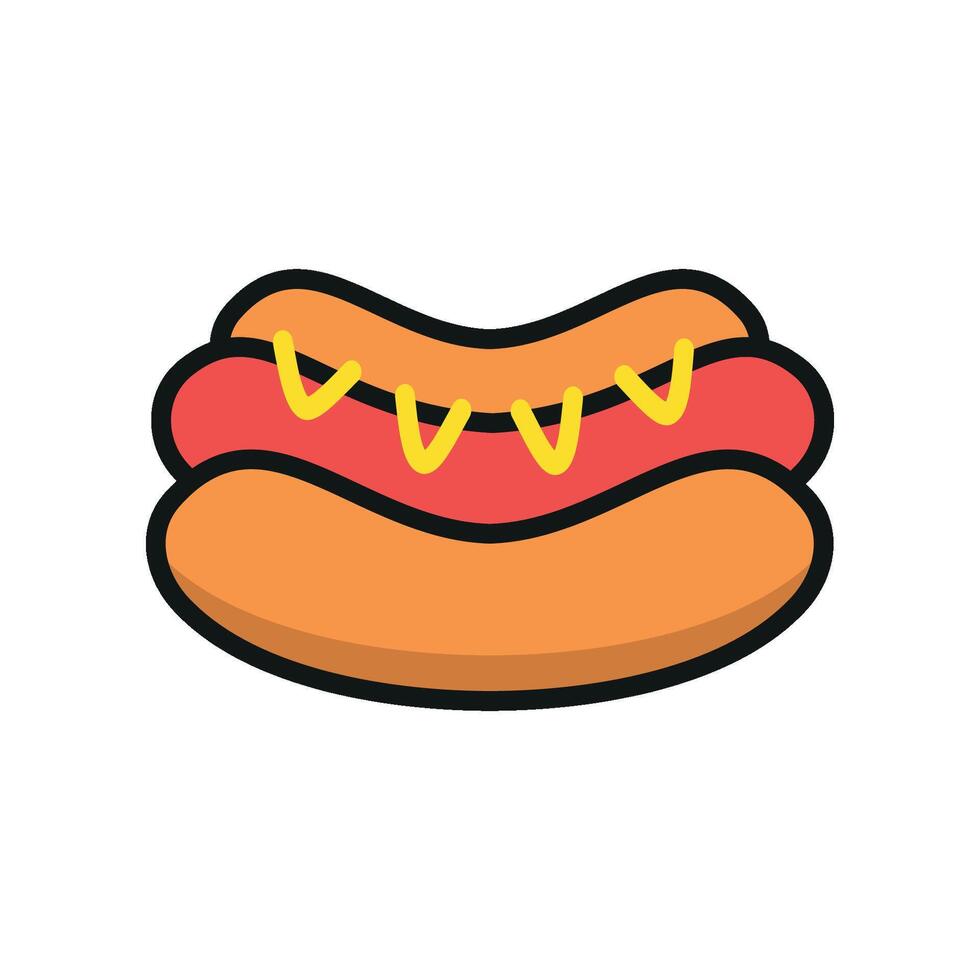 A hot dog food and beverage icon with a basic, minimalist design that emphasizes simplicity and modern style vector