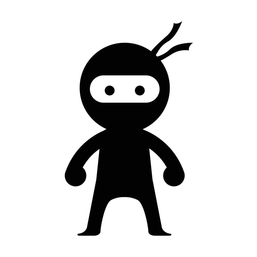 silhouette ninja character illustration vector