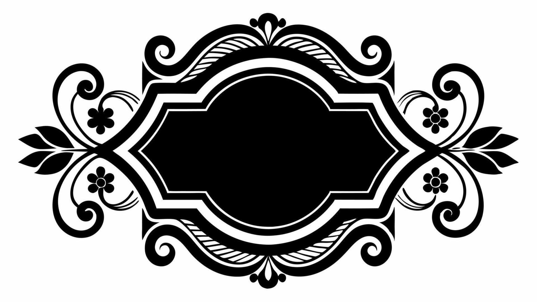 Black and white ornate frame vector