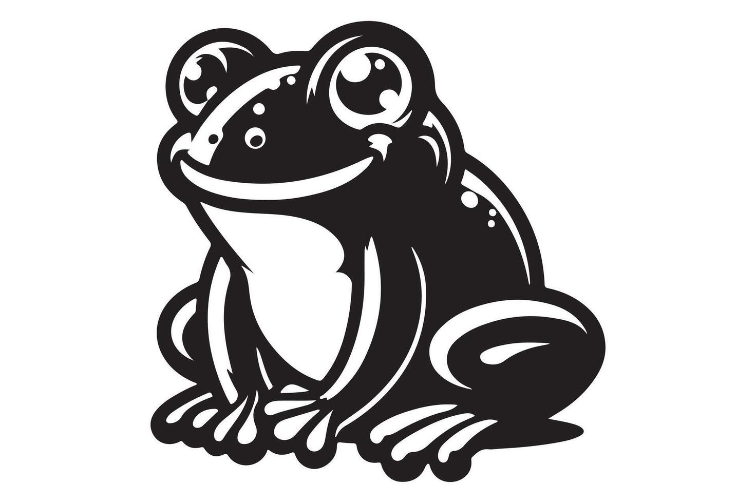 Simple Frog Silhouette Design vector
