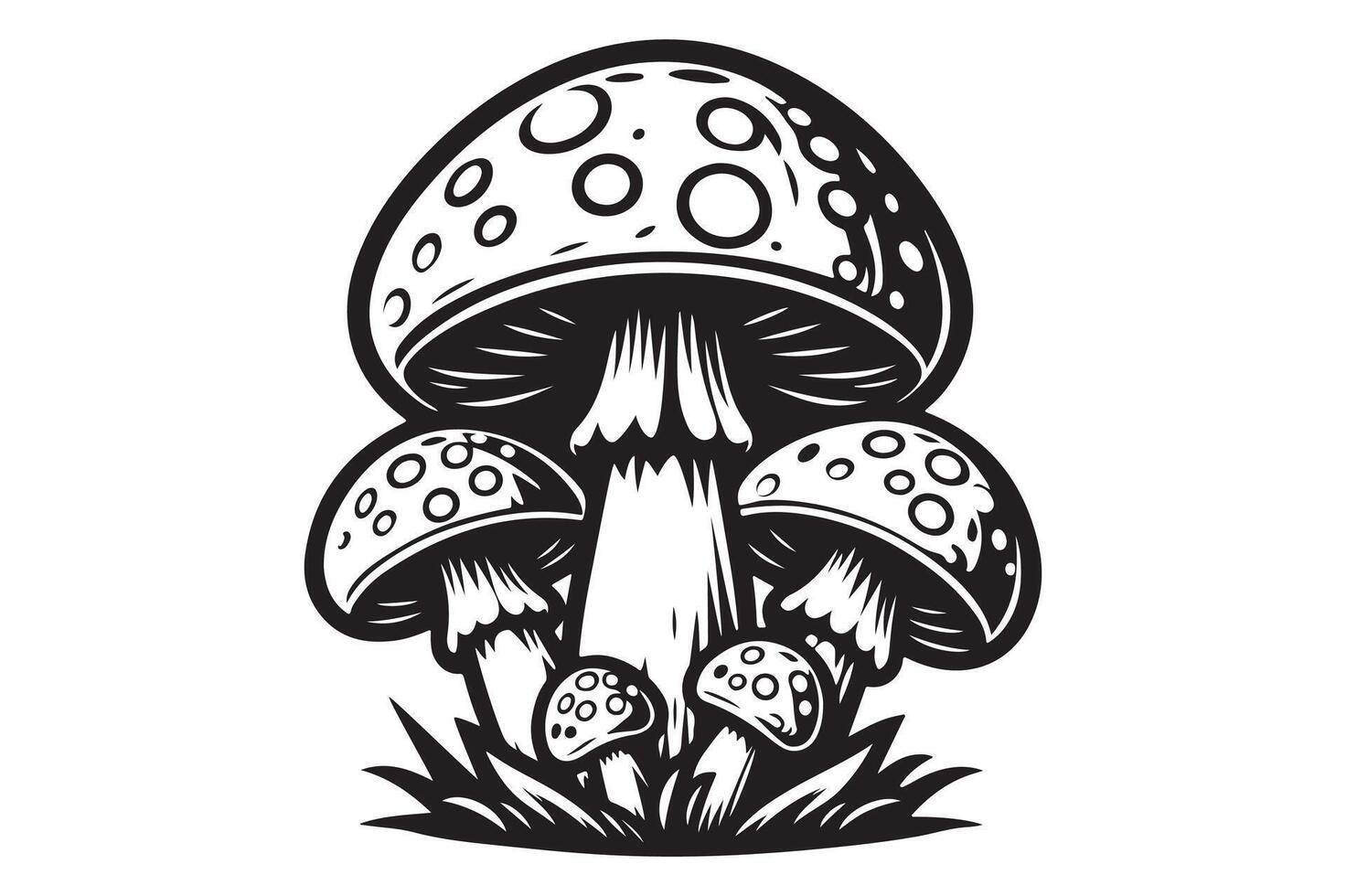 Elegant Mushroom Silhouette Design vector