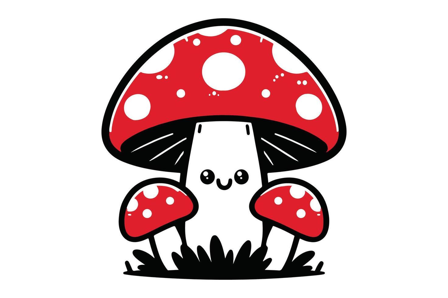 Simple Mushroom Silhouette Art vector