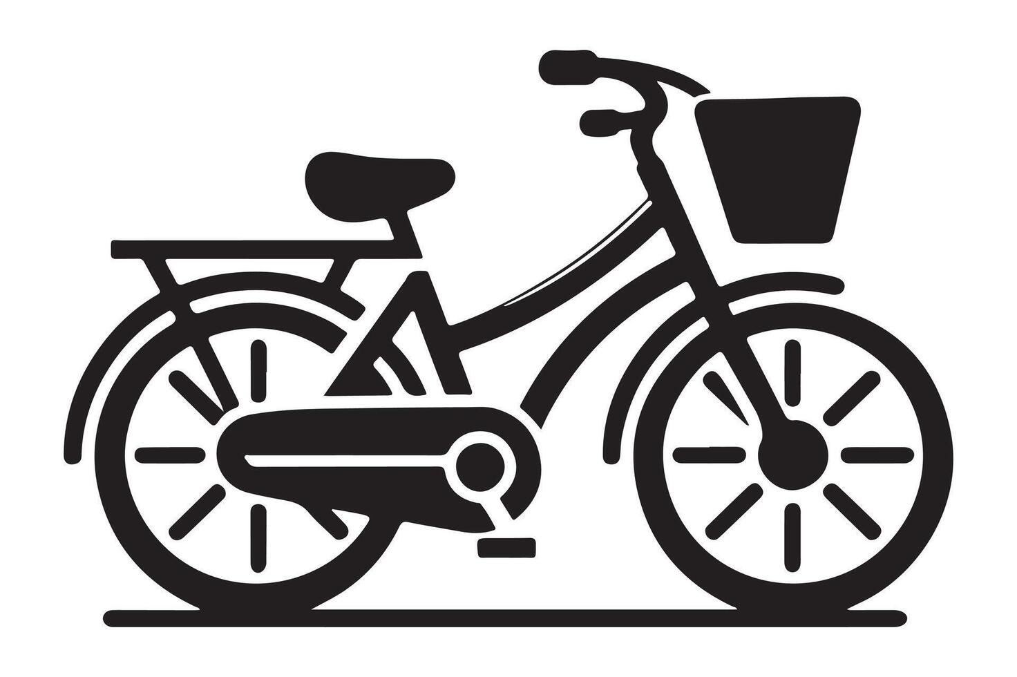 Drawing of Bicycle Riding Silhouette vector