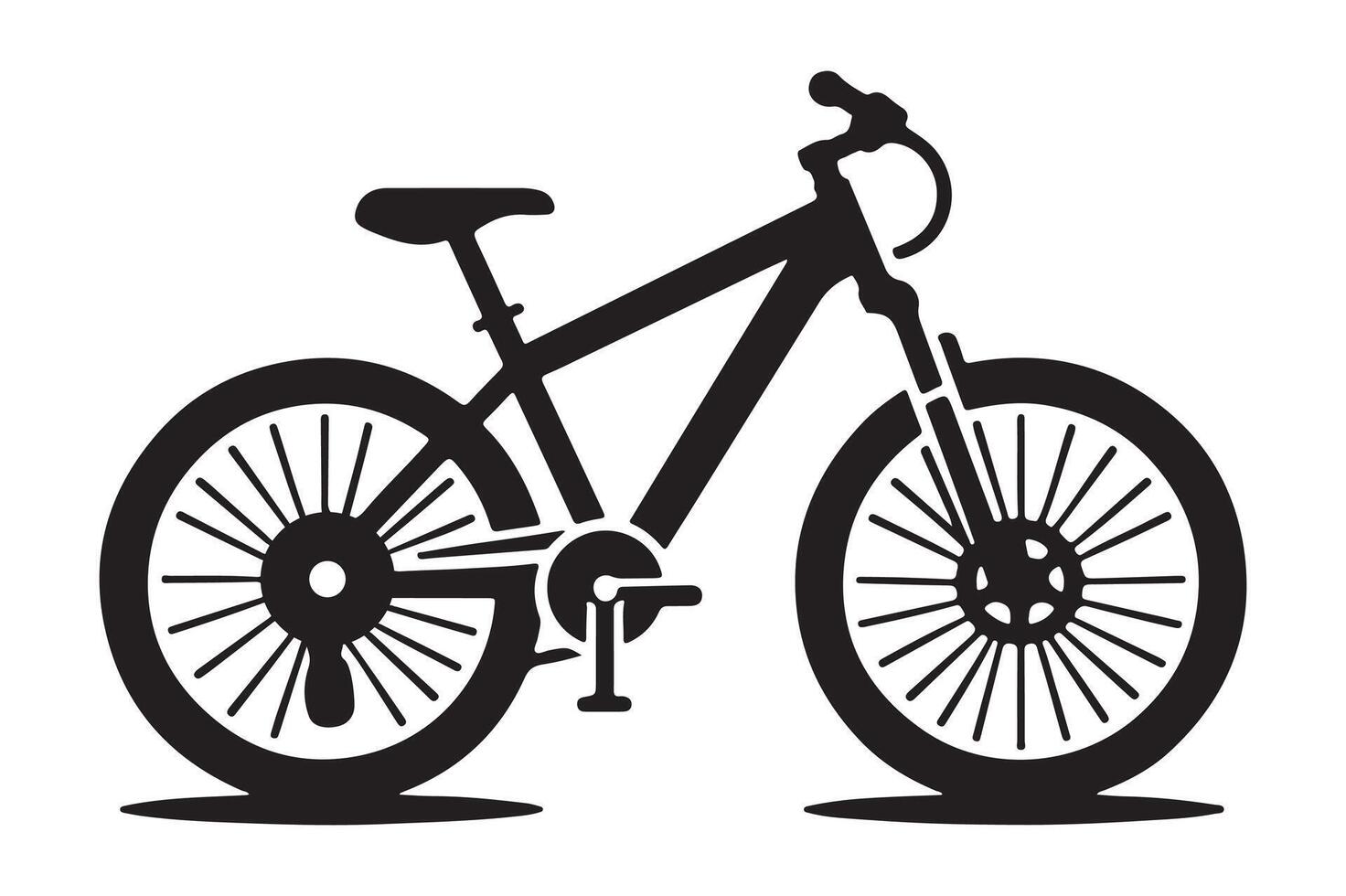 Drawing of Bicycle Riding Silhouette vector