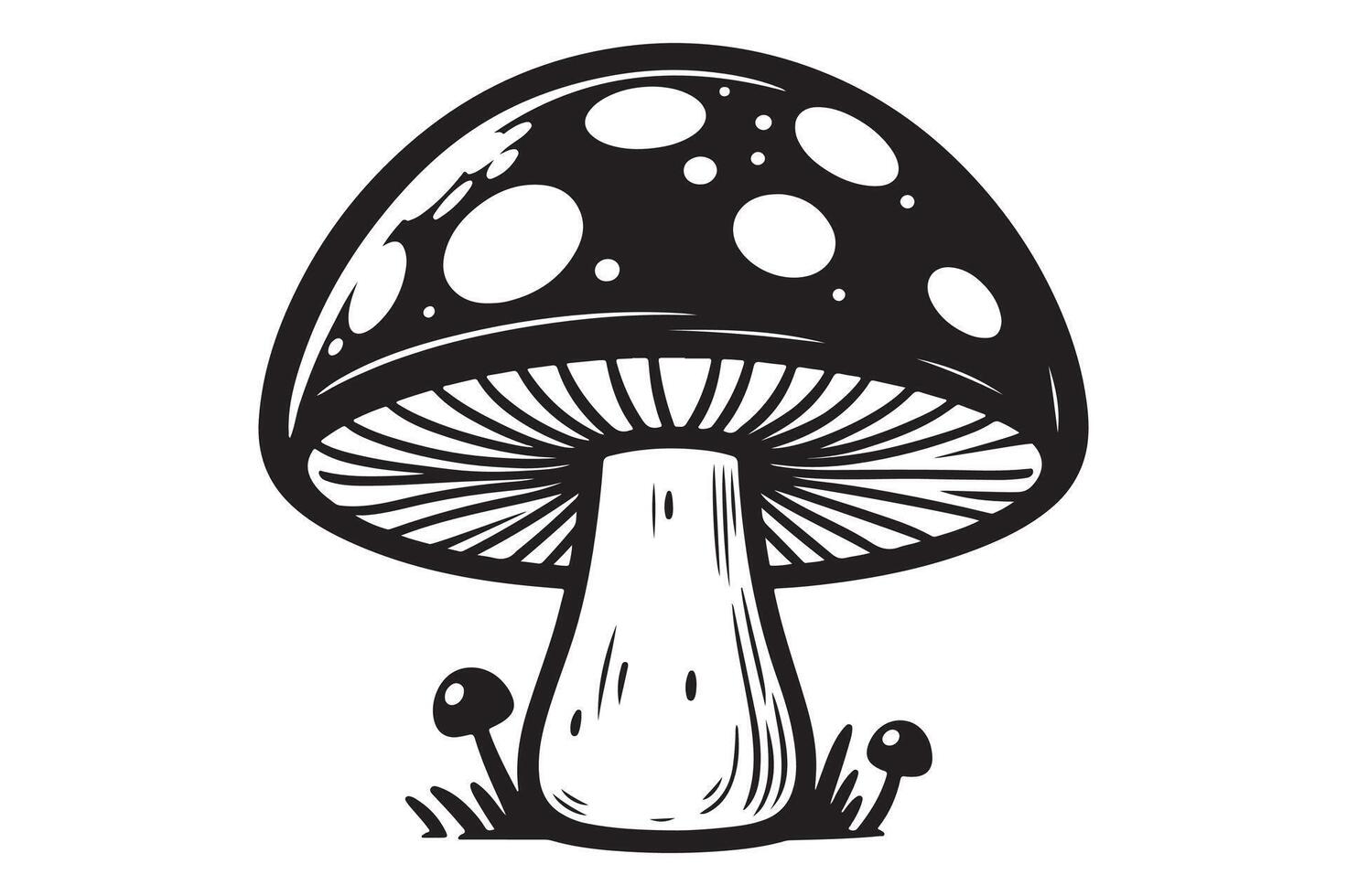 Stylized Mushroom Silhouette Image vector
