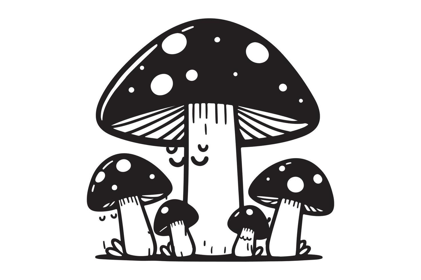Mushroom Silhouette Design vector