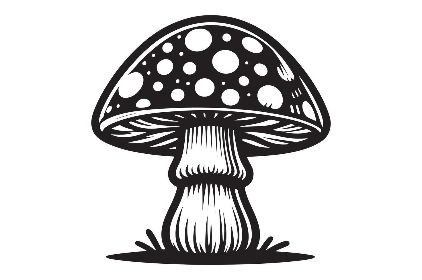 Elegant Mushroom Silhouette Design vector