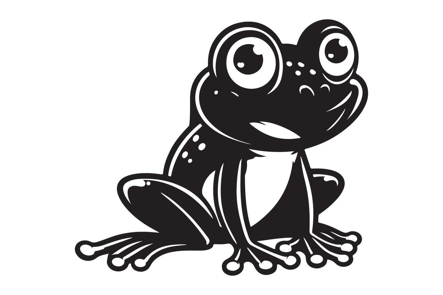 Black Silhouette of a Frog Image vector