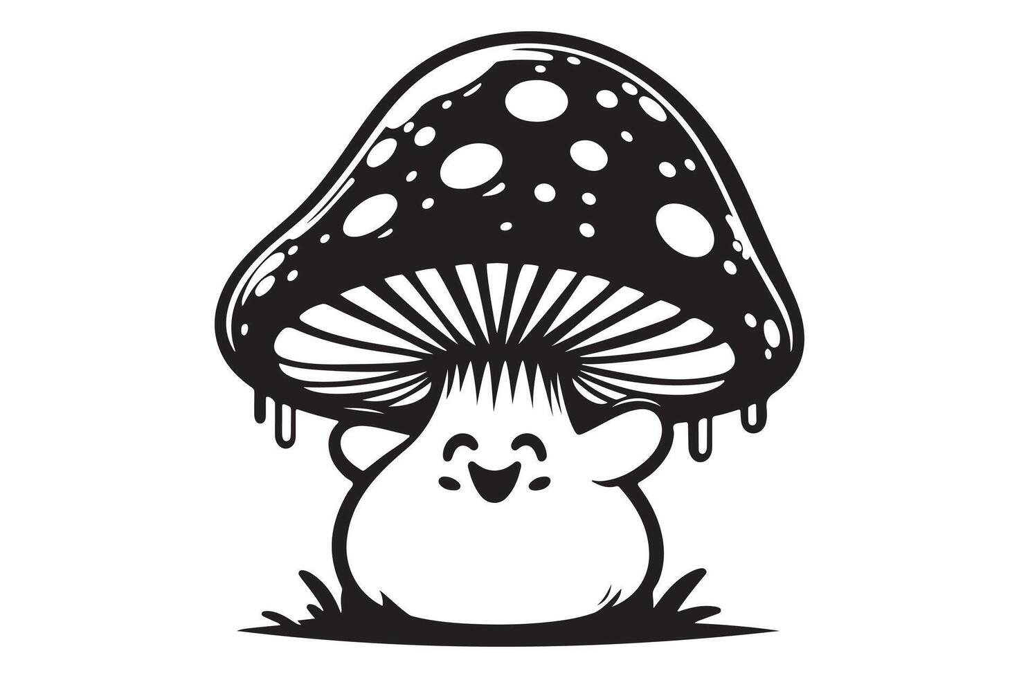 Stylized Mushroom Silhouette Image vector