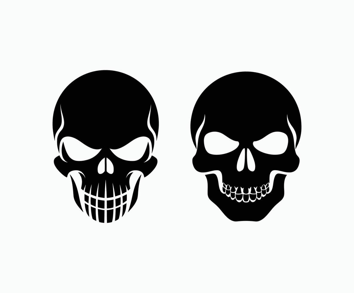 Skull EPS silhouette template vector