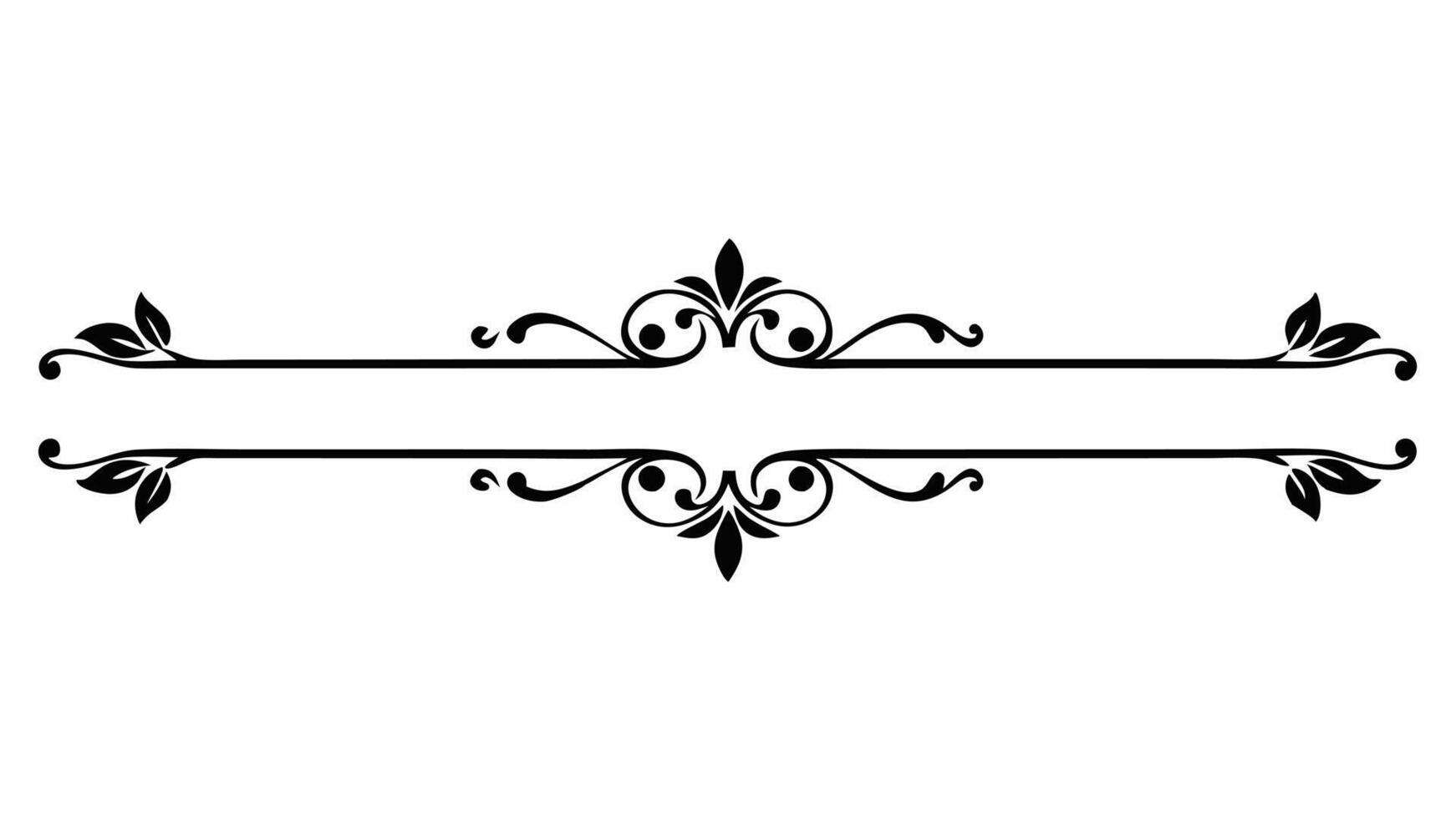 A black and white decorative border with scrollwork vector