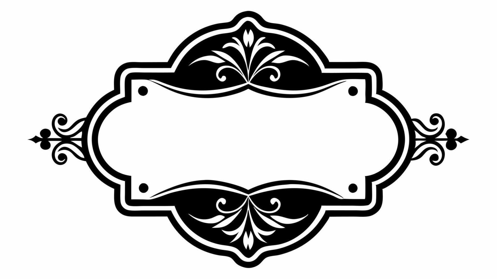 A black and white ornate frame with a white border vector
