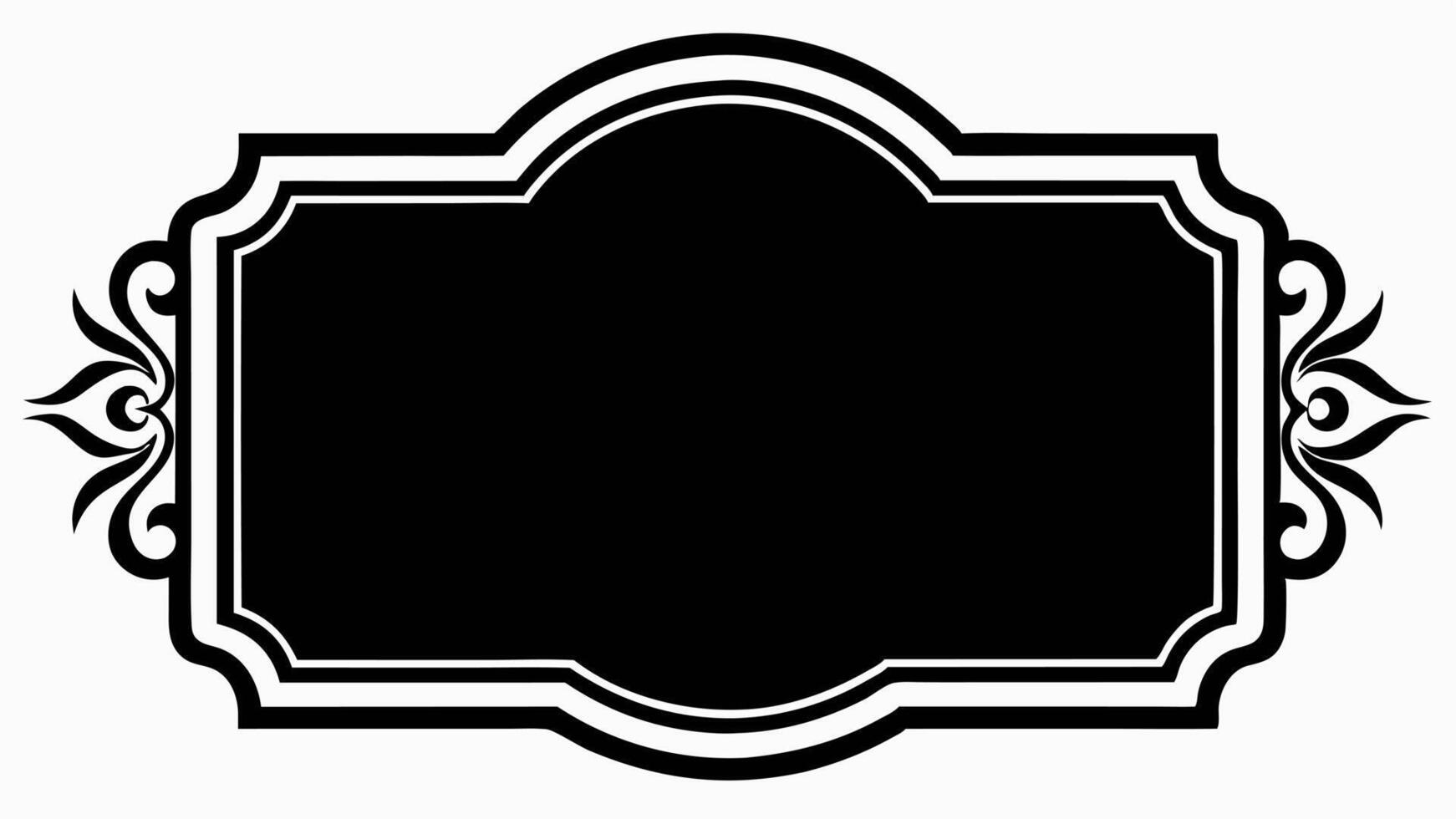 A black and white ornate frame with a border vector