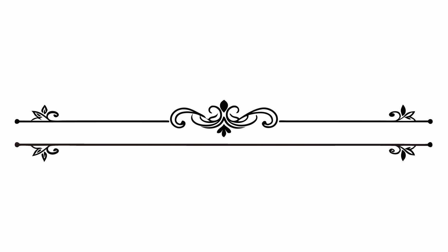 A black and white drawing of a decorative border vector