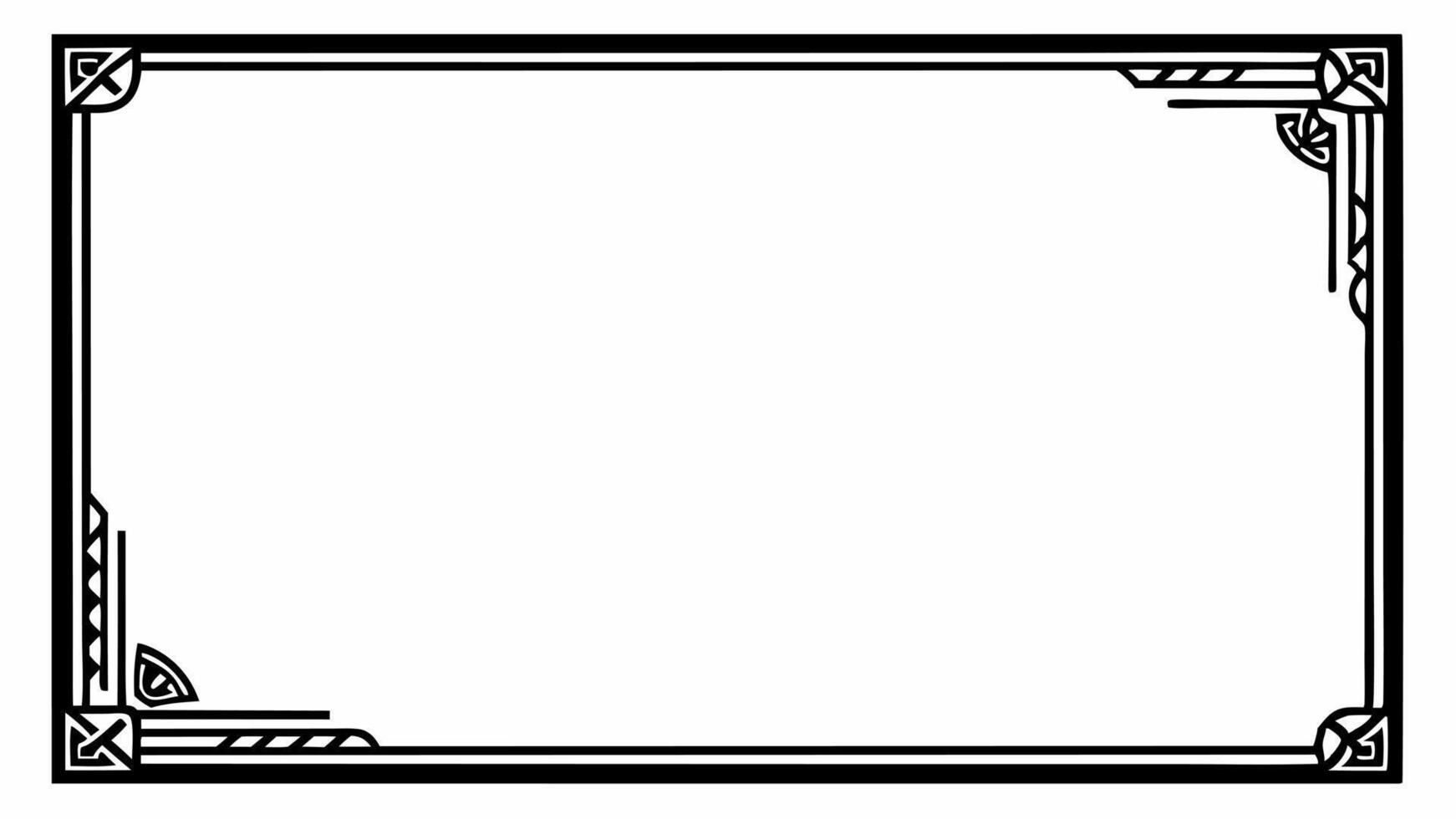 A black and white square frame with a decorative border vector