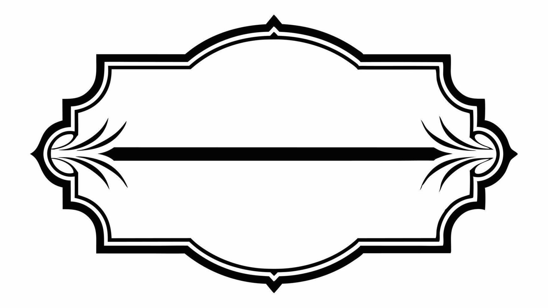 A black and white image of a frame with a border vector