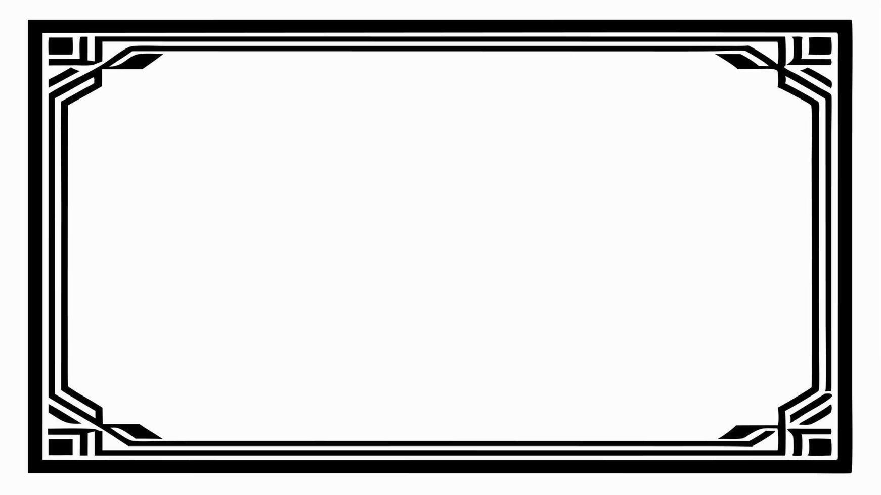 A black and white square frame with a black border vector