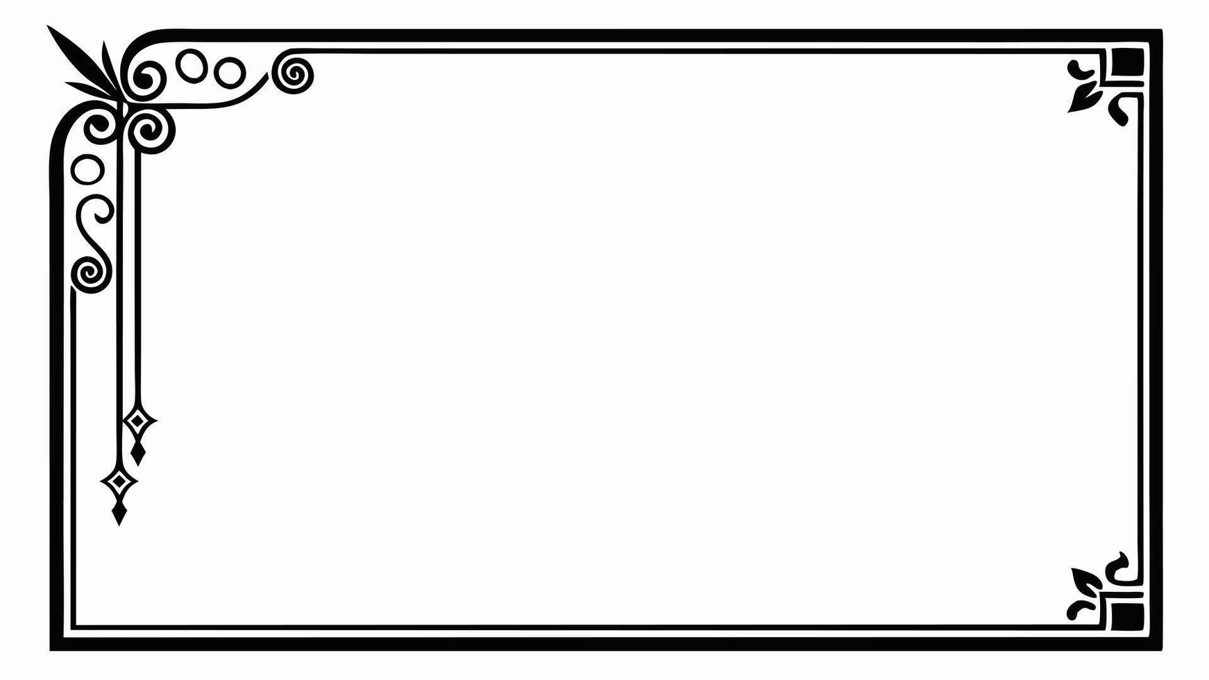 A black and white frame with ornate design vector