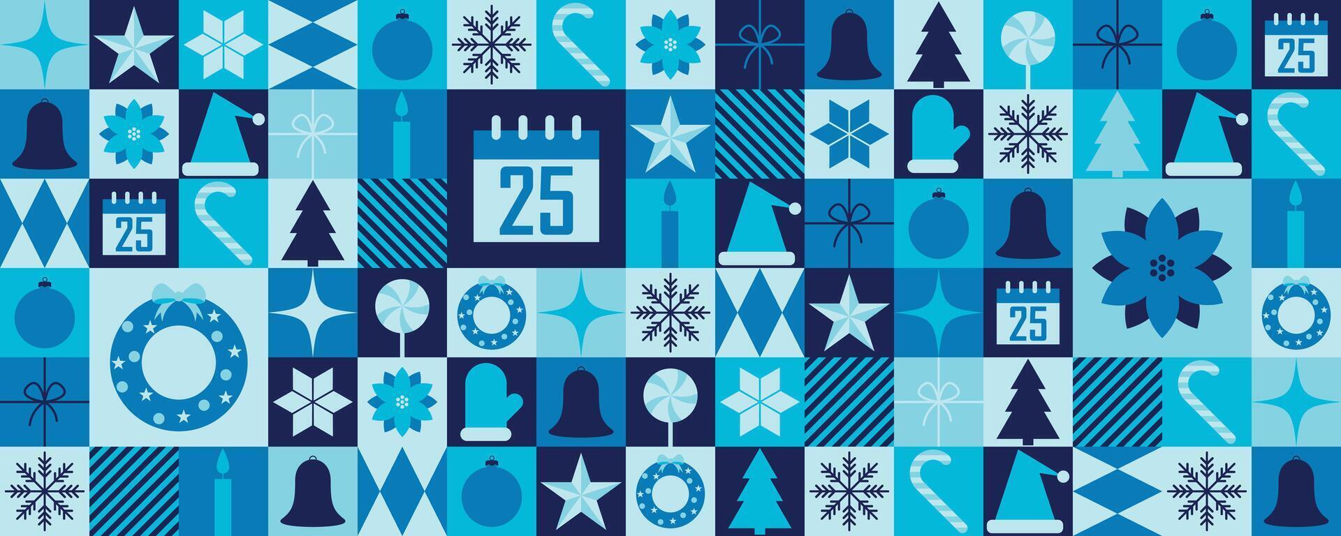 Abstract modern geometric background for Merry Christmas and New Year. Winter holidays poster. Seamless pattern. illustration vector