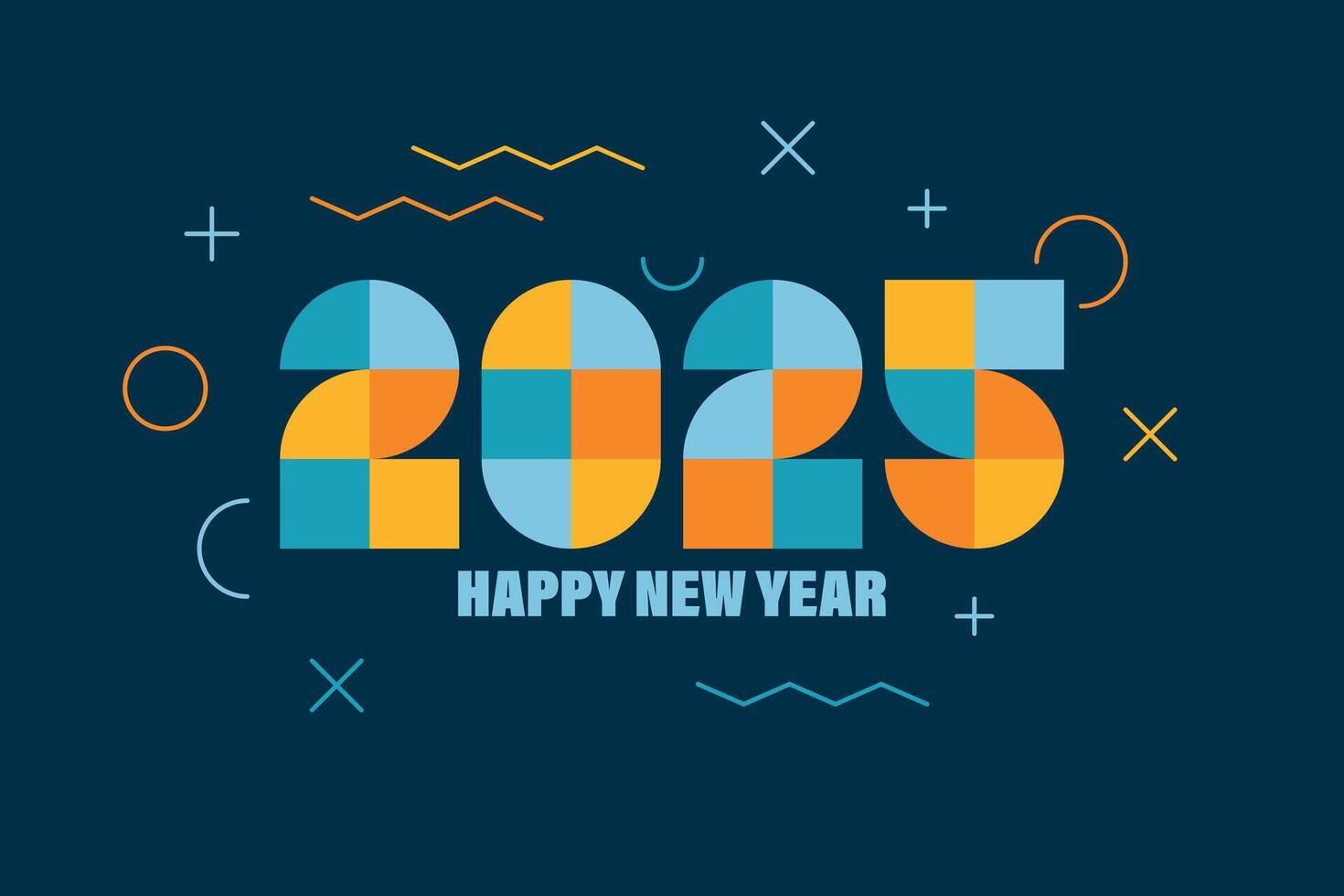 2025 numbers in minimalist style. New Year sign with lines 2025 numbers in minimalist style. New Year sign with lines