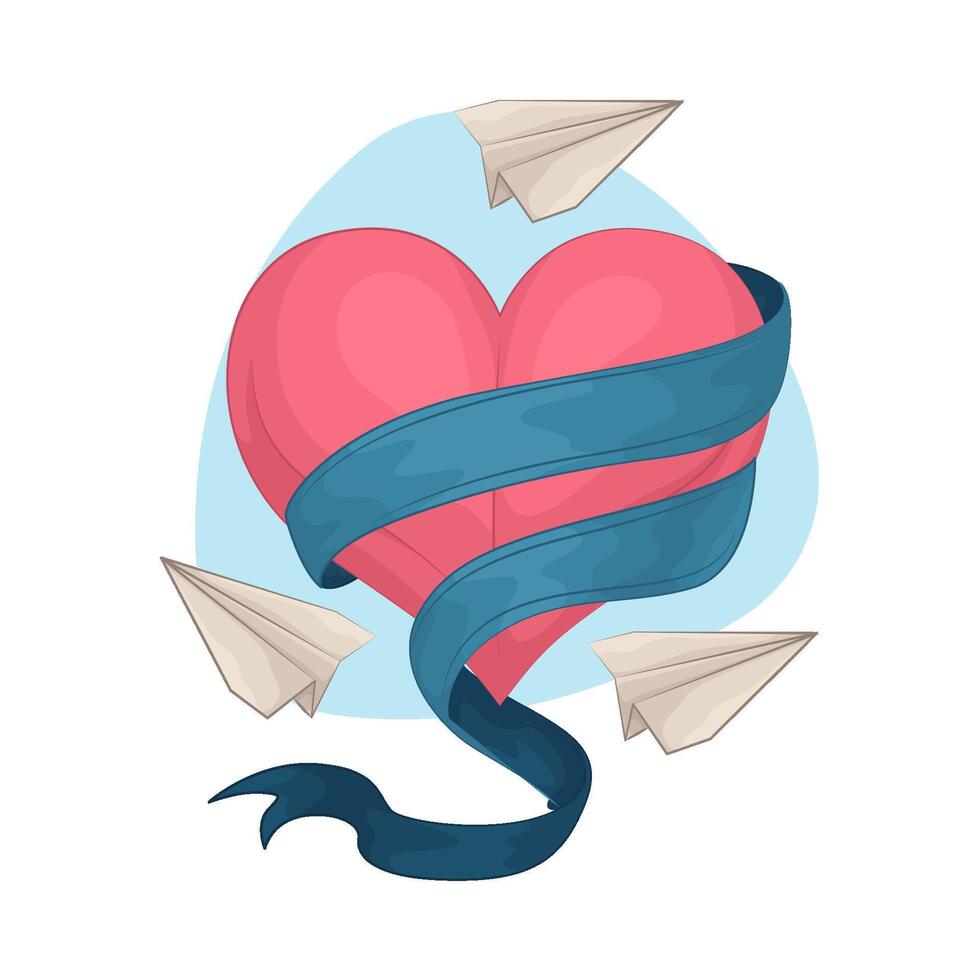 heart with ribbon vector