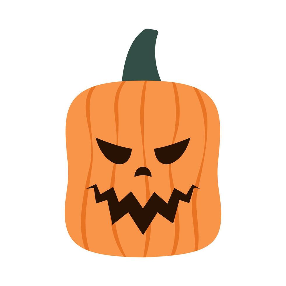 Scary pumpkins. Spooky design for Halloween. Cute jack o lantern with different face expressions. vector