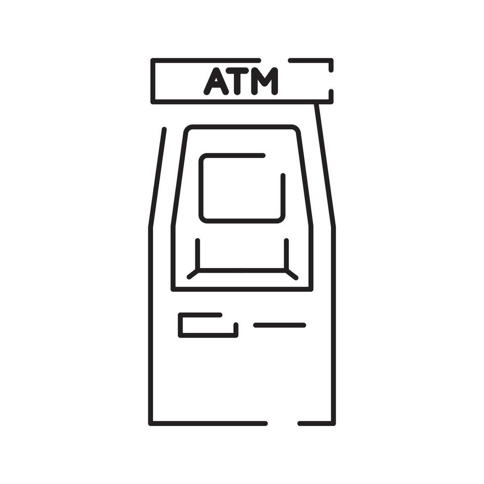 Atm machine line icon illustration vector