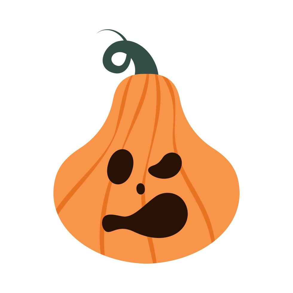 Scary pumpkins. Spooky design for Halloween. Cute jack o lantern with different face expressions. vector