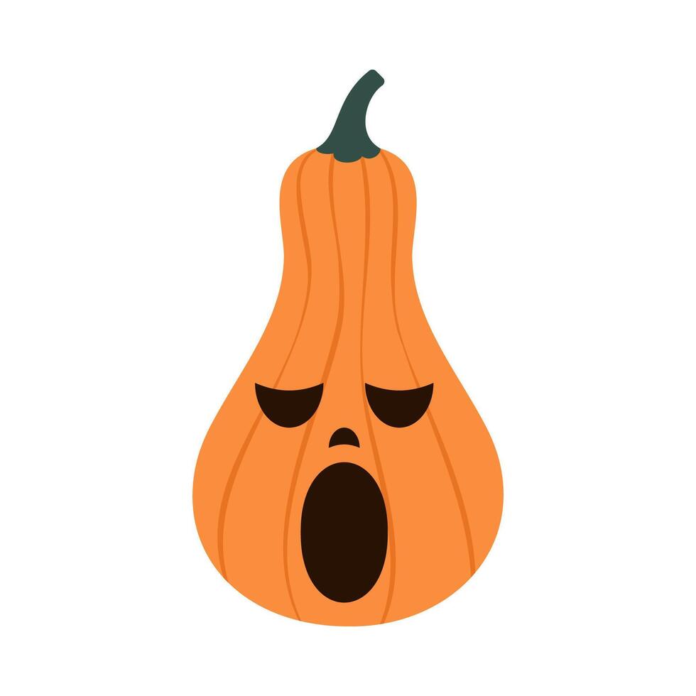 Scary pumpkins. Spooky design for Halloween. Cute jack o lantern with different face expressions. vector