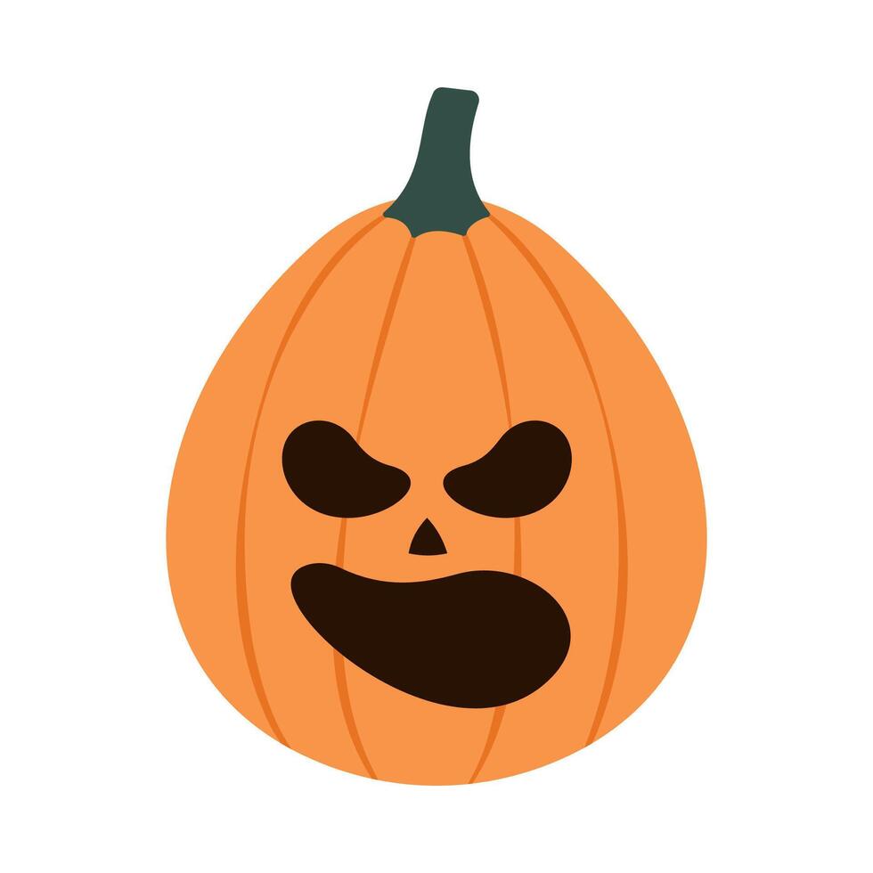 Scary pumpkins. Spooky design for Halloween. Cute jack o lantern with different face expressions. vector
