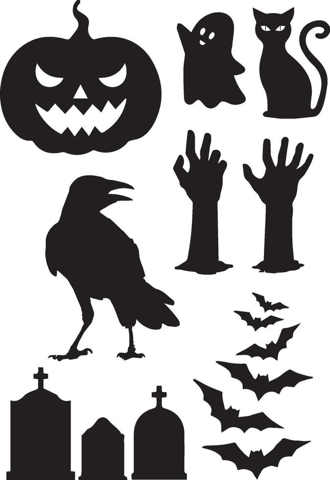 shadow of halloween item vector