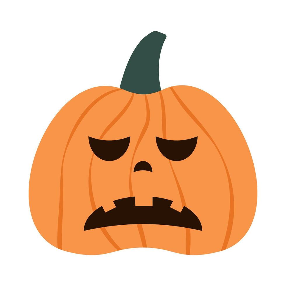 Scary pumpkins. Spooky design for Halloween. Cute jack o lantern with different face expressions. vector