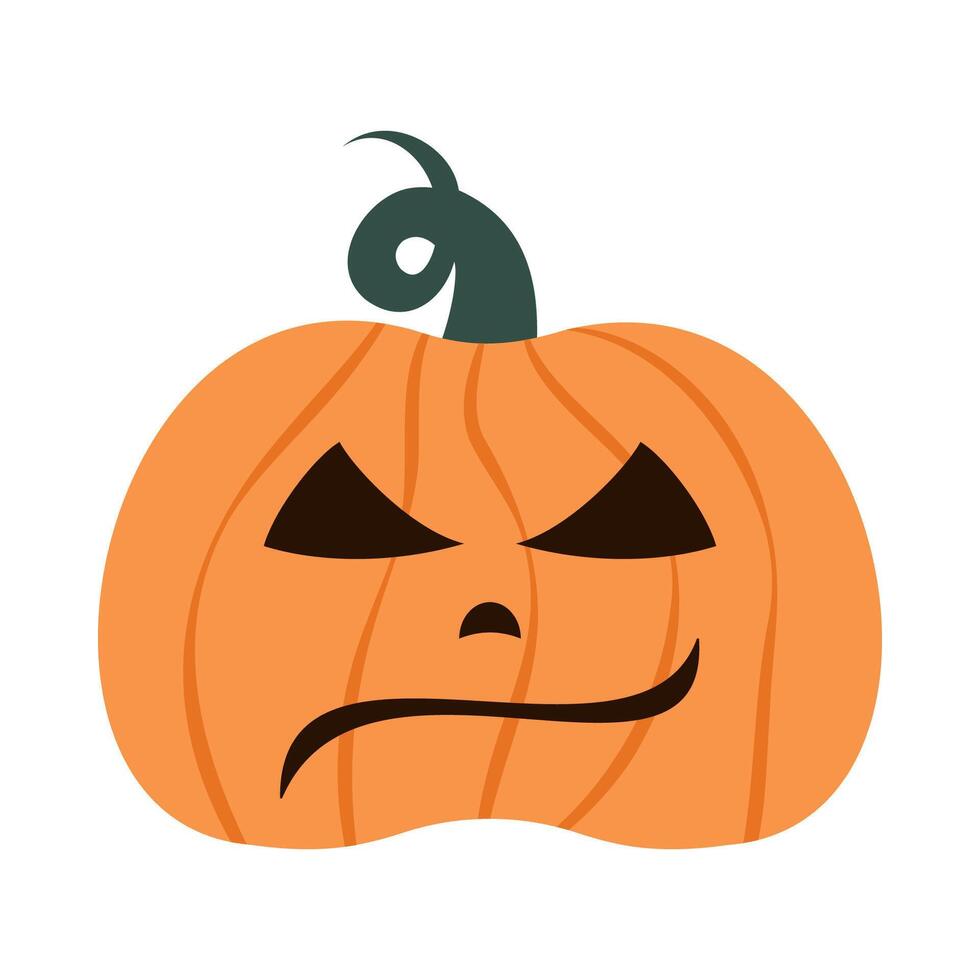 Scary pumpkins. Spooky design for Halloween. Cute jack o lantern with different face expressions. vector